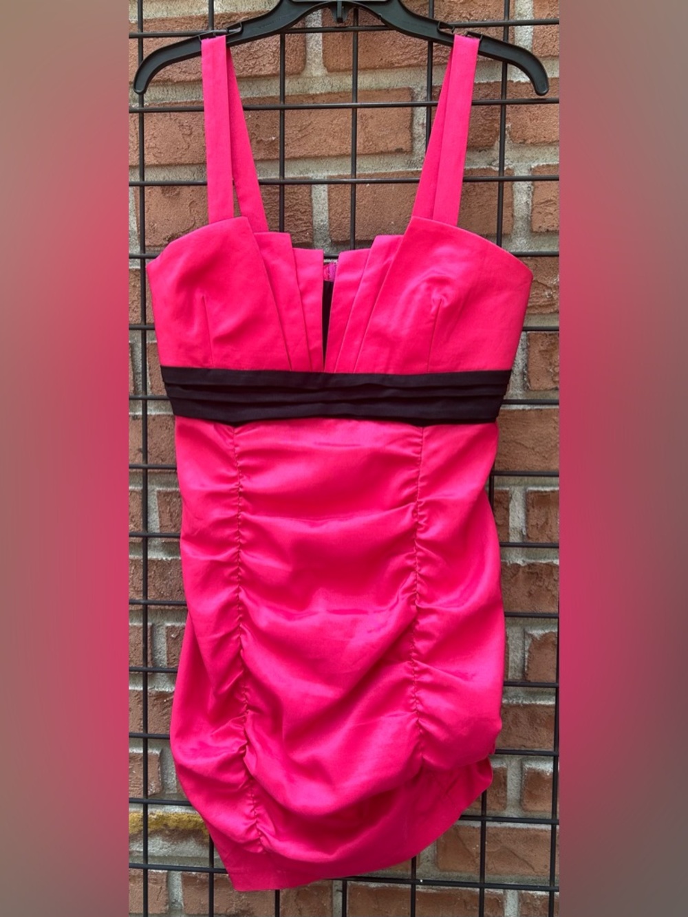 Dots Hot Pink Dress with Black Band NWT